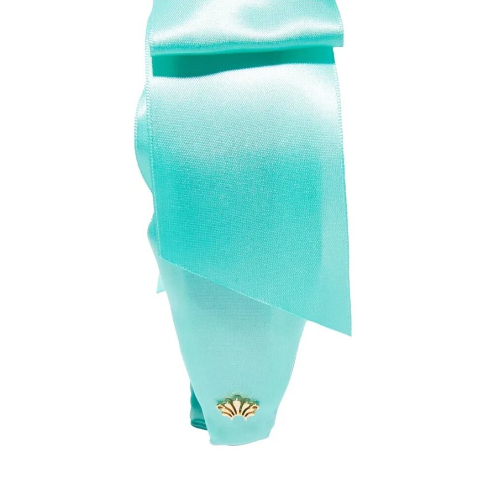 Lele Sadoughi Silk Shirley Ribbon Headband in Electric Mint NWT - Picture 3 of 10